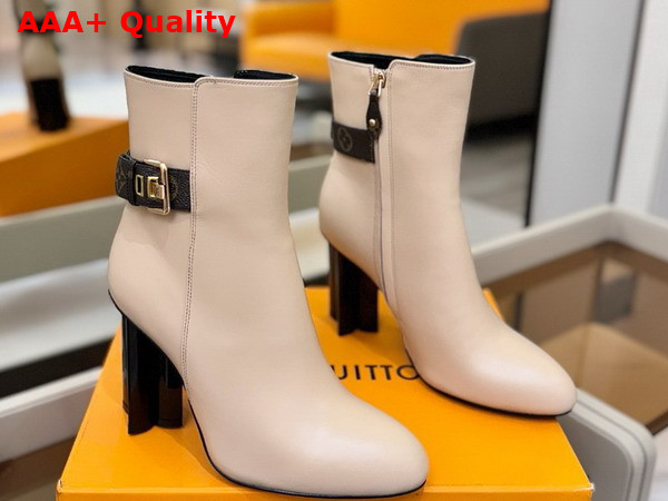 Louis Vuitton Silhouette Ankle Boot in Cream Plain Calf Leather Replica