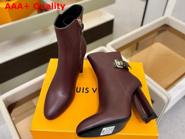 Louis Vuitton Silhouette Ankle Boot in Marron Fonce Plain Calf Leather 1AIEGJ Replica