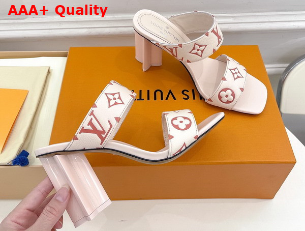 Louis Vuitton Silhouette Mule in Creme Beige Monogram Embossed Grained Calf Leather 1AB004 Replica