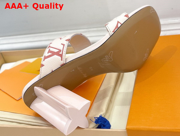 Louis Vuitton Silhouette Mule in Creme Beige Monogram Embossed Grained Calf Leather 1AB004 Replica