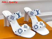 Louis Vuitton Silhouette Mule in White Monogram Embossed Grained Calf Leather Replica