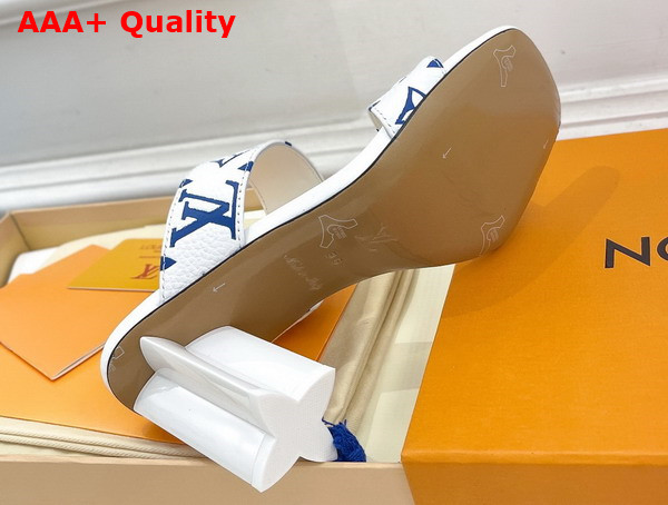 Louis Vuitton Silhouette Mule in White Monogram Embossed Grained Calf Leather Replica