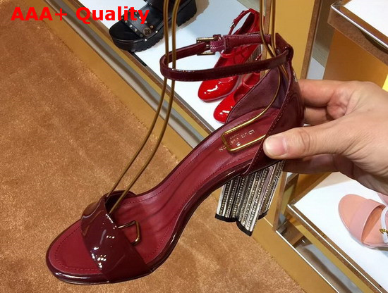 Louis Vuitton Silhouette Sandal Bordeaux Patent Calf Leather Replica