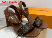 Louis Vuitton Silhouette Sandal Cacao Brown Patent Monogram Canvas 1AAZVQ Replica
