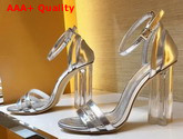Louis Vuitton Silhouette Sandal Silver Metallic Calf Leather 1A4VCP Replica