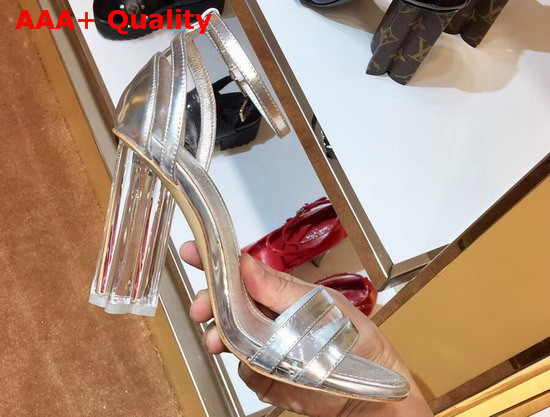 Louis Vuitton Silhouette Sandal Silver Metallic Calf Leather 1A4VCP Replica