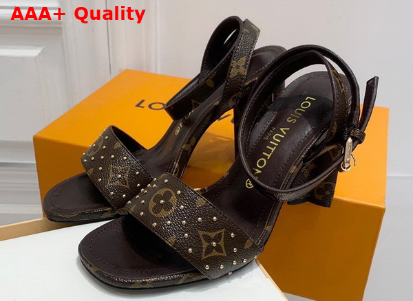 Louis Vuitton Silhouette Sandal in Black Calf Leather and Monogram Canvas Replica