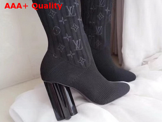 Louis Vuitton Silhouette Thigh Boot in Black Stretch Fabric 1A3MOY Replica