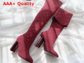 Louis Vuitton Silhouette Thigh Boot in Red Stretch Fabric Replica