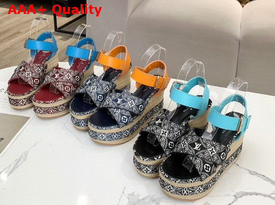 Louis Vuitton Since 1854 Boundary Wedge Sandal Bordeaux Replica