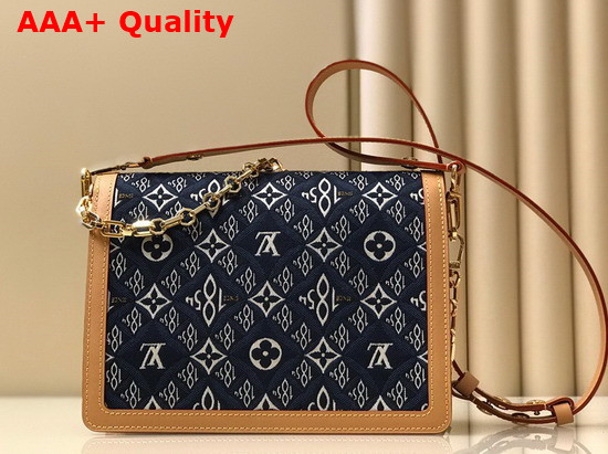 Louis Vuitton Since 1854 Dauphine MM Handbag in Blue Jacquard Since 1854 Textile M57499 Replica