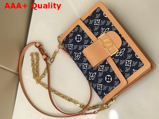 Louis Vuitton Since 1854 Dauphine MM Handbag in Blue Jacquard Since 1854 Textile M57499 Replica