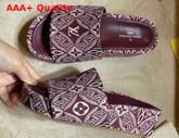Louis Vuitton Since 1854 Jumbo Platform Mule in Bordeaux Jacquard Textile Replica