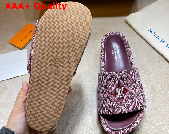 Louis Vuitton Since 1854 Jumbo Platform Mule in Bordeaux Jacquard Textile Replica
