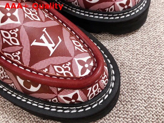 Louis Vuitton Since 1854 LV Beaubourg Platform Derby Shoes in Bordeaux Jacquard Textile 1A8D3G Replica