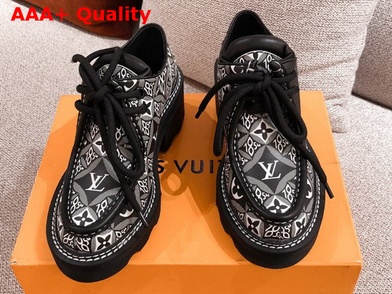 Louis Vuitton Since 1854 LV Beaubourg Platform Derby Shoes in Gray Jacquard Textile 1A8D3G Replica