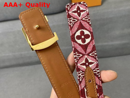 Louis Vuitton Since 1854 LV Iconic 30mm Belt in Burgundy MP269W Replica
