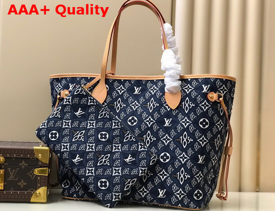 Louis Vuitton Since 1854 Neverfull MM Blue Jacquard Since 1854 Textile M57484 Replica