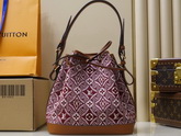 Louis Vuitton Since 1854 Petit Noe Bucket Bag in Bordeaux Jacquard Since 1854 Textile M57154 Replica