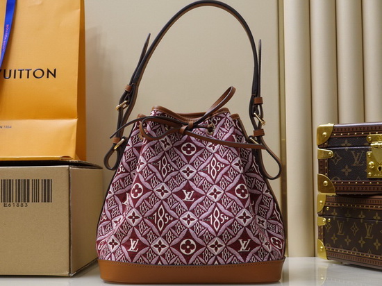 Louis Vuitton Since 1854 Petit Noe Bucket Bag in Bordeaux Jacquard Since 1854 Textile M57154 Replica