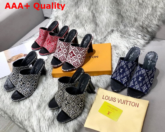 Louis Vuitton Since 1854 Silhouette Mule Black Jacquard Textile Replica