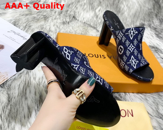 Louis Vuitton Since 1854 Silhouette Mule Blue Jacquard Textile Replica