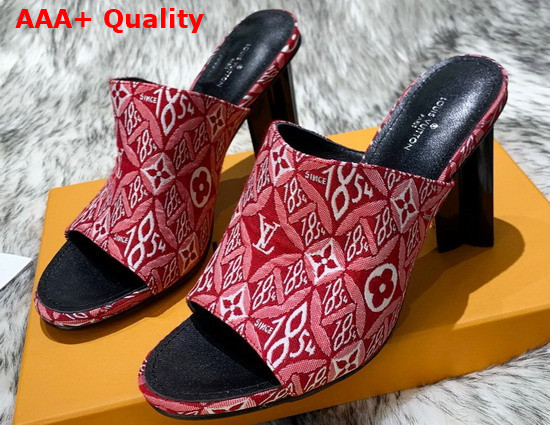 Louis Vuitton Since 1854 Silhouette Mule Red Jacquard Textile Replica