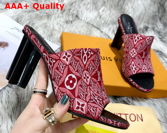 Louis Vuitton Since 1854 Silhouette Mule Red Jacquard Textile Replica