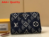 Louis Vuitton Since 1854 Zippy Coin Purse in Blue Jacquard Since 1854 Textile Replica