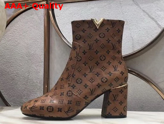 Louis Vuitton Skyline Ankle Boot in Brown Monogram Calf Leather Replica