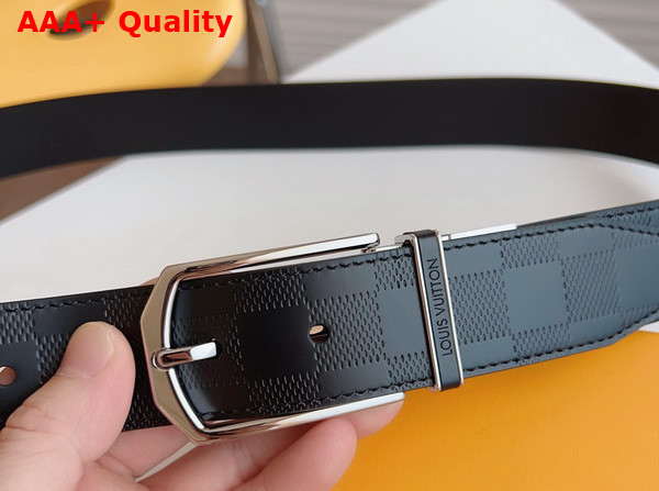 Louis Vuitton Slender 35mm Reversible Belt in Black Embossed Calf Leather M8204V Replica