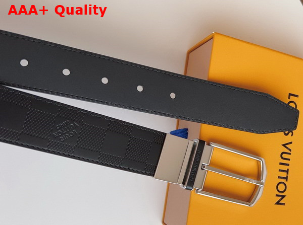 Louis Vuitton Slender 35mm Reversible Belt in Black Embossed Calf Leather M8204V Replica