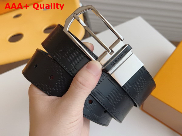Louis Vuitton Slender 35mm Reversible Belt in Black Embossed Calf Leather M8204V Replica