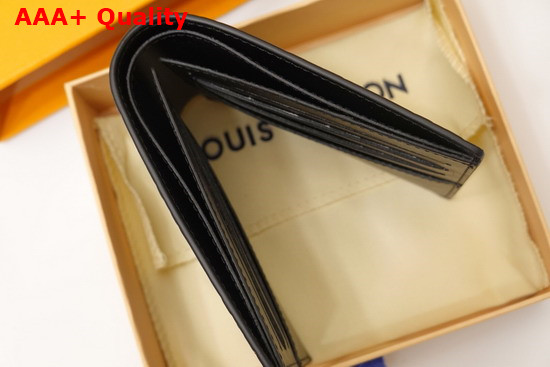 Louis Vuitton Slender Wallet Black Monogram Seal Cowhide Leather Replica