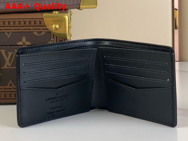 Louis Vuitton Slender Wallet Black and White Brushed Monogram Cowhide Leather M11708 Replica