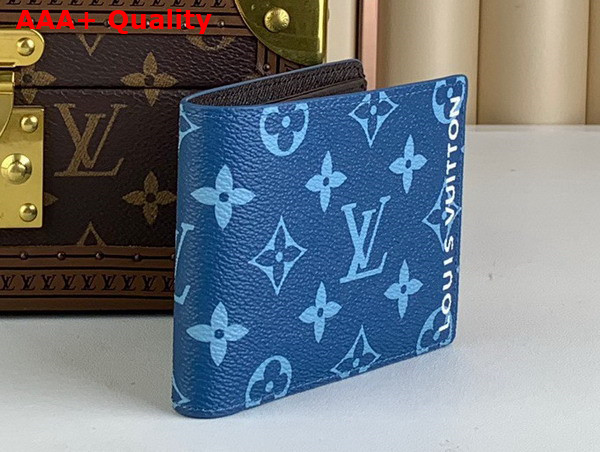 Louis Vuitton Slender Wallet in Atlantic Blue Monogram Coated Canvas M82798 Replica
