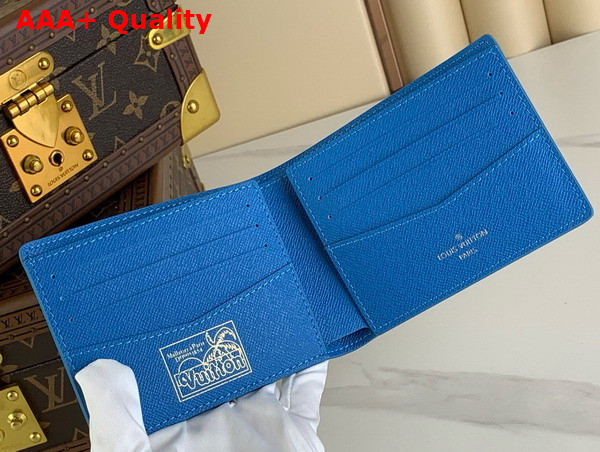 Louis Vuitton Slender Wallet in Bright Blue Monogram Surfin Coated Canvas Replica
