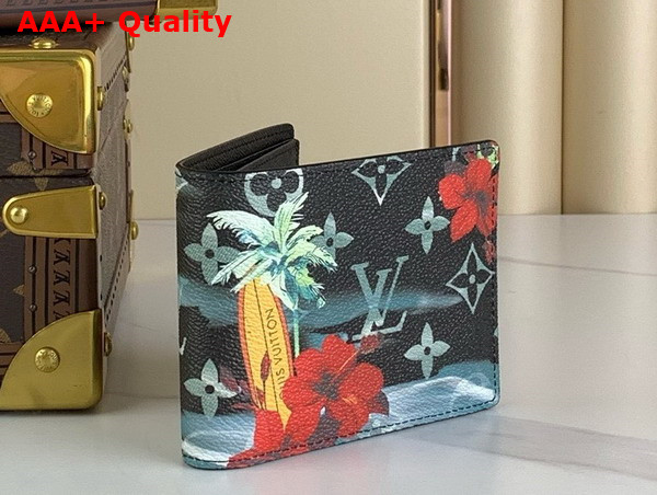 Louis Vuitton Slender Wallet in Navy Blue Monogram Surfin Coated Canvas M83448 Replica