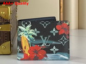 Louis Vuitton Slender Wallet in Navy Blue Monogram Surfin Coated Canvas M83448 Replica