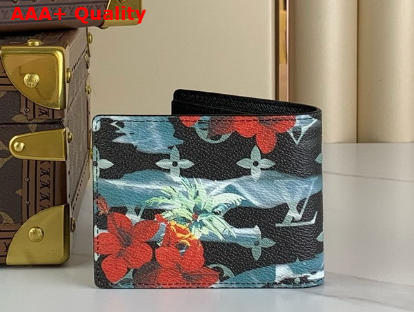 Louis Vuitton Slender Wallet in Navy Blue Monogram Surfin Coated Canvas M83448 Replica