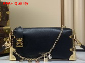 Louis Vuitton Slim Trunk in Black Calf Leather Embellished with Multiple Charms M28362 Replica