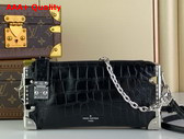 Louis Vuitton Slim Trunk in Black Crocodile Embossed Calfskin Replica