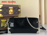 Louis Vuitton Slim Trunk in Black Ostrich Effect Calf Leather Replica