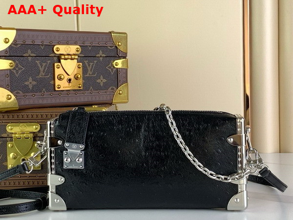 Louis Vuitton Slim Trunk in Black Ostrich Effect Calf Leather Replica