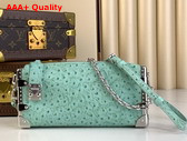 Louis Vuitton Slim Trunk in Light Green Ostrich Effect Calf Leather Replica