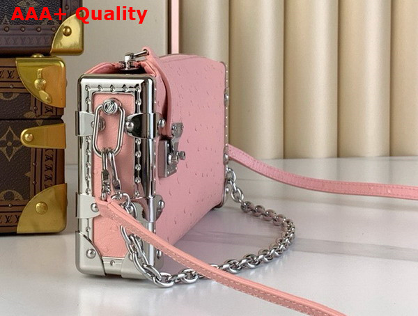 Louis Vuitton Slim Trunk in Light Pink Ostrich Effect Calf Leather Replica