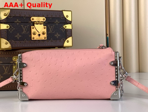 Louis Vuitton Slim Trunk in Light Pink Ostrich Effect Calf Leather Replica