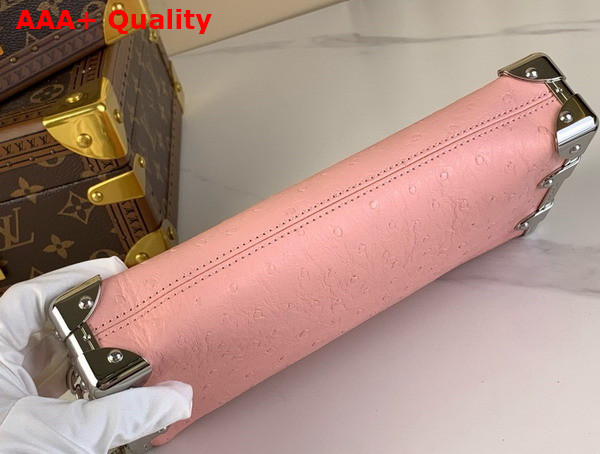Louis Vuitton Slim Trunk in Light Pink Ostrich Effect Calf Leather Replica