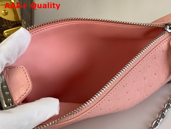 Louis Vuitton Slim Trunk in Light Pink Ostrich Effect Calf Leather Replica