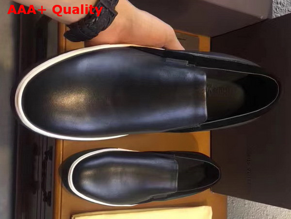 Louis Vuitton Slip On Sneaker in Black Calf Leather Replica